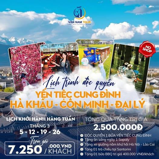 Đại Lý – Côn Minh – Làng hoa cải Cát Đê – Viên Thông Sơn - khởi hành duy nhất trong tháng 3